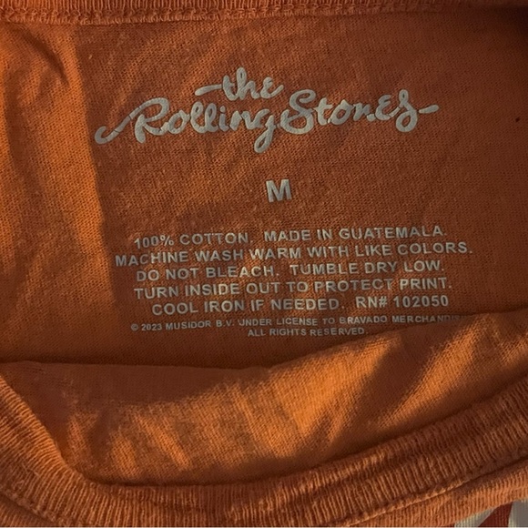 The Rolling Stones coral Cotton Tee shirt sze medium - Picture 5 of 5